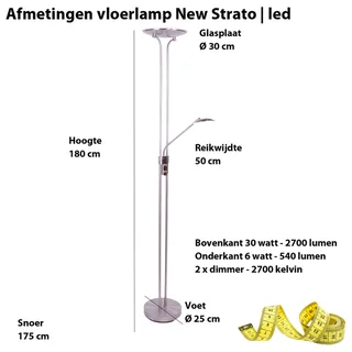 Vloerlamp | 30 cm | Empoli vloerlampen | 2 lichts | LED | staal/grijs | glas en metaal | design von Highlight – Produktfoto 3 von 3