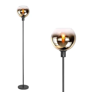Vloerlamp | 30 cm | fantasy globe goud - helder | E27 | amber zwart | glas metaal | decoratieve by Highlight – product photo 1 of 3