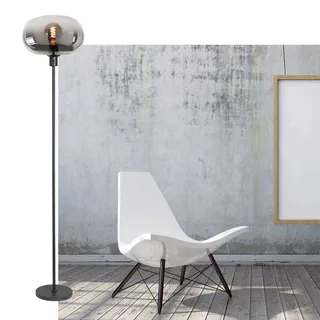 Vloerlamp | 31 cm | Bellini | E27 | smoke zwart | glas metaal | moderne sfeerverlichting von Highlight – Produktfoto 2 von 3