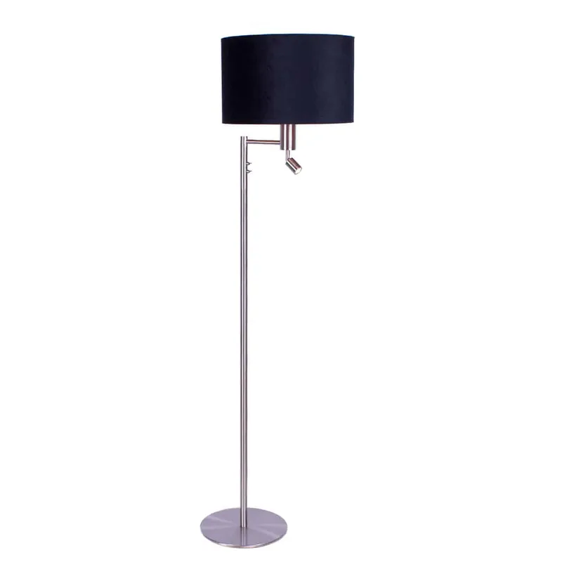 Vloerlamp | 40 cm | vloerlampen met kap | 2 lichts | E27 | goud staal | metaal stof | modern sfeer de Highlight – photo produit 1 sur 3