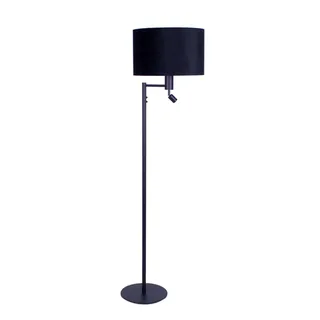 Vloerlamp | 40 cm | vloerlampen met kap | 2 lichts | E27 | goud, zwart | metaal, stof | moderne de Highlight – photo produit 1 sur 3