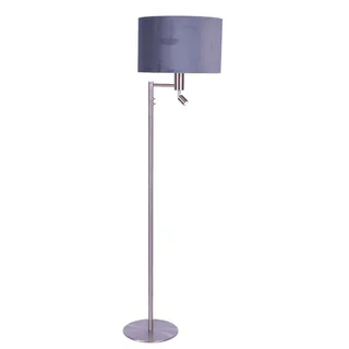 Vloerlamp | 40 cm | vloerlampen met kap | 2 lichts | E27 | grijs staal taupe | metaal stof | modern van Highlight – productfoto 1 van 3