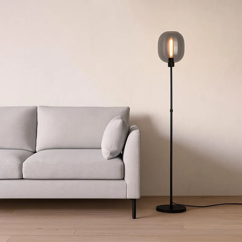Vloerlamp Bellini H 134-190 cm rook fra Highlight i Sort – produktbillede