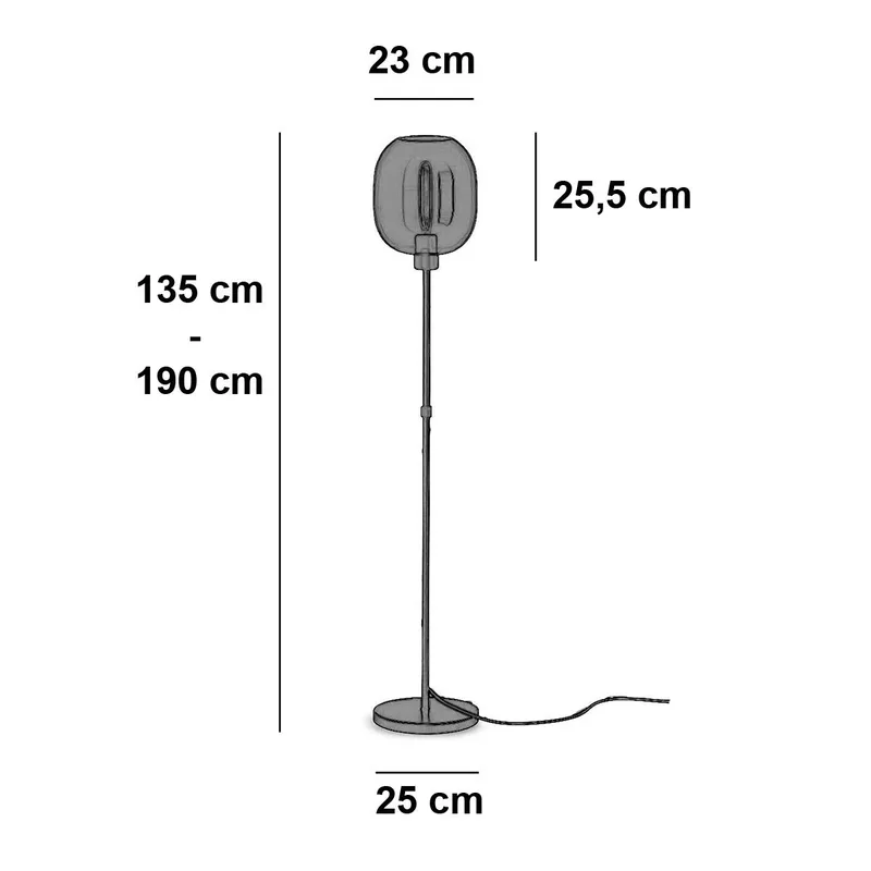 Vloerlamp Bellini H 134-190 cm zwart von Highlight in Amber – Produktfoto