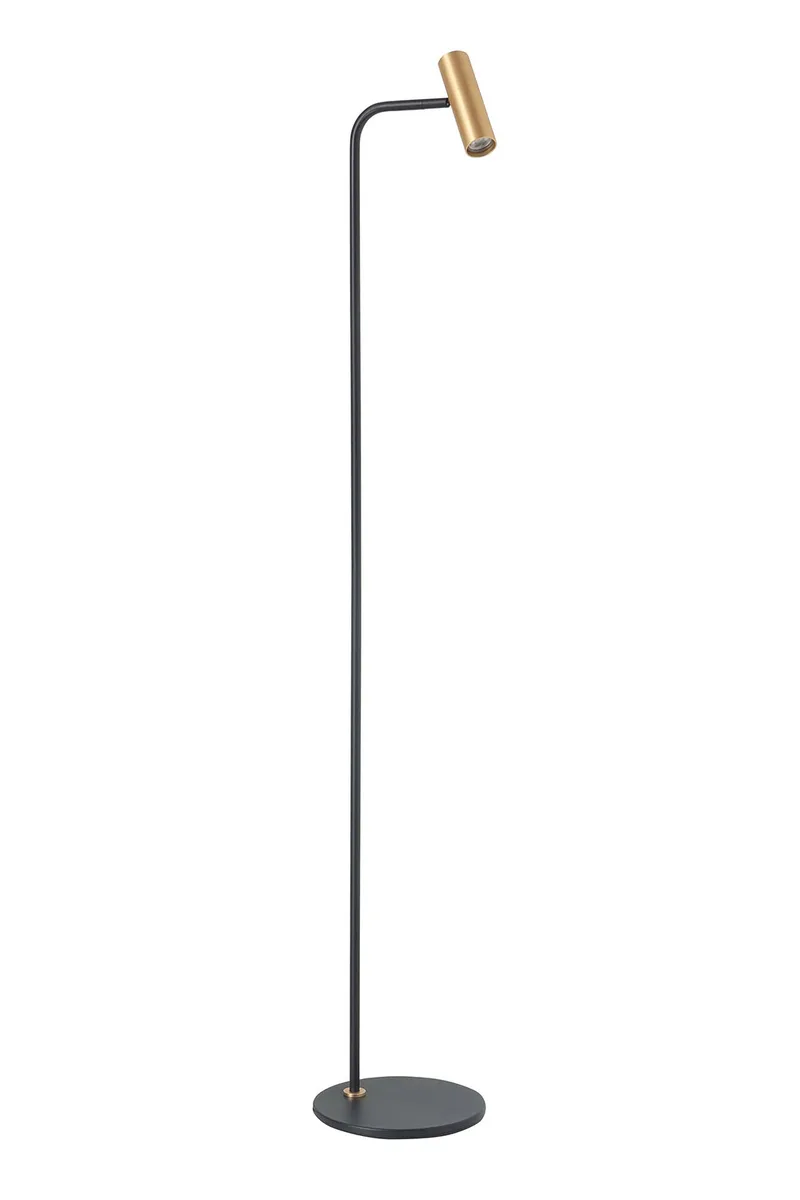 Vloerlamp Trend 1 lichts H 132 cm incl mini GU10 zwart goud fra Highlight – produktbillede