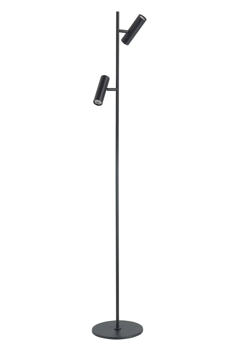 Vloerlamp Trend 2 lichts H 141 cm incl mini GU10 zwart fra Highlight – produktbillede