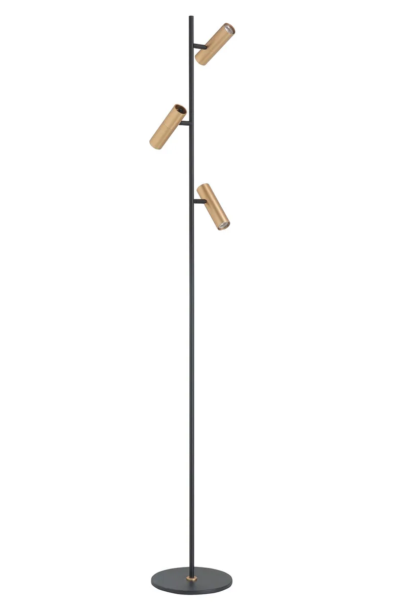 Vloerlamp Trend 3 lichts H 158 cm incl mini GU10 zwart goud fra Highlight – produktbillede