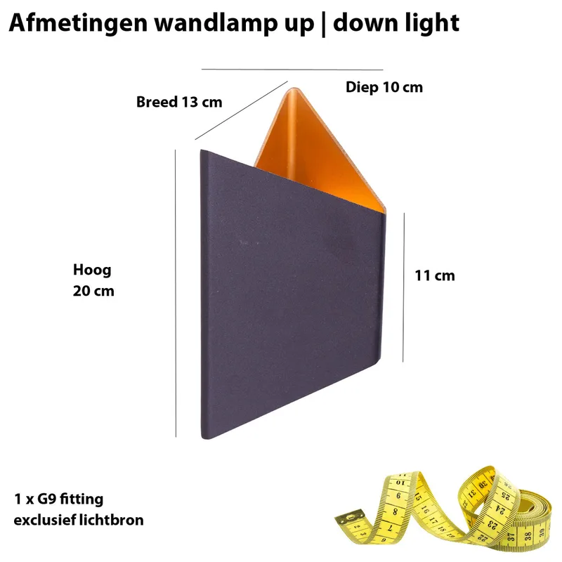 Wandlamp | 20 cm | Crown | G9 | zwart goud | aluminium metaal | moderne design sfeer verlichting de Highlight – photo produit 3 sur 3