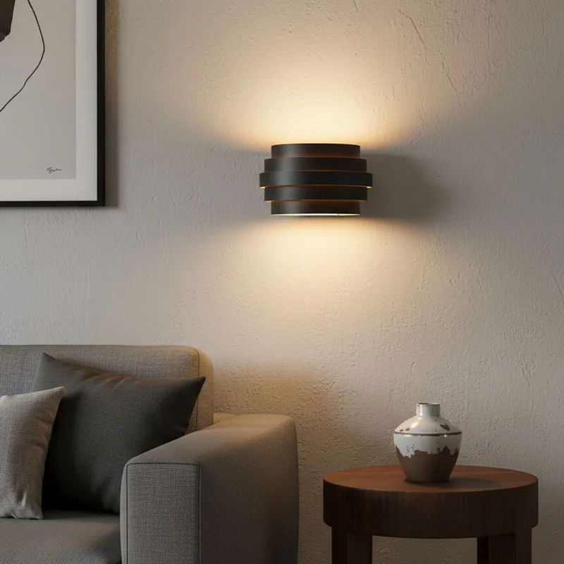 Wandlamp | 20 cm | Scudo wandlampen | G9 | goud, zwart | aluminium, metaal | moderne design fra Highlight – produktbillede 1 af 3