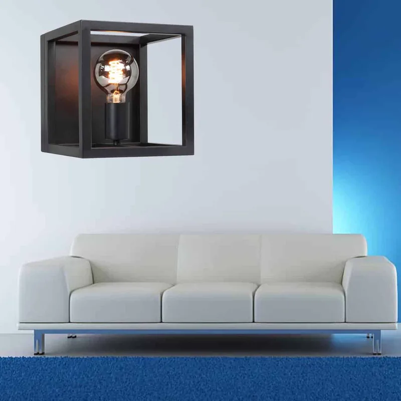 Wandlamp | 20x20x22 cm | Fragola/Esteso | E27 | zwart | metaal | industrieel modern de Highlight – photo produit 2 sur 3