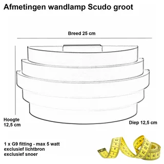 Wandlamp | 25 cm | Scudo wandlampen | G9 | goud wit | aluminium metaal | moderne design decoratieve de Highlight – photo produit 3 sur 3