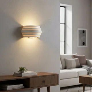 Wandlamp | 25 cm | Scudo wandlampen | G9 | goud wit | aluminium metaal | moderne design decoratieve de Highlight – photo produit 1 sur 3