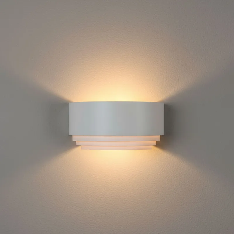 Wandlamp | 30 cm | Sofia/elena | E14 | goud, wit | aluminium, metaal | design verlichting, moderne by Highlight – product photo 1 of 3