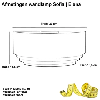 Wandlamp | 30 cm | Sofia/elena | E14 | goud zwart | aluminium metaal | design moderne decoratieve van Highlight – productfoto 3 van 3