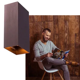 Wandlamp | Eros | 2 lichts | GU10 | brons bruin | aluminium metaal | moderne design sfeer de Highlight – photo produit 2 sur 3