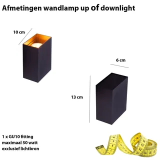 Wandlamp | Eros | GU10 | brons bruin | aluminium metaal | moderne design sfeer functionele von Highlight – Produktfoto 3 von 3