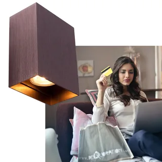 Wandlamp | Eros | GU10 | brons bruin | aluminium metaal | moderne design sfeer functionele de Highlight – photo produit 2 sur 3