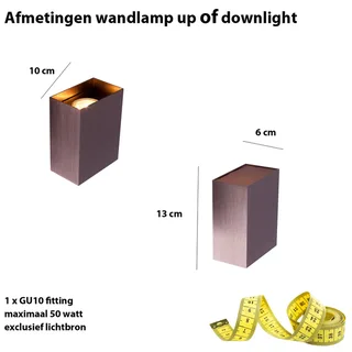 Wandlamp | Eros | GU10 | brons bruin | aluminium metaal | moderne design sfeer functionele de Highlight – photo produit 3 sur 3