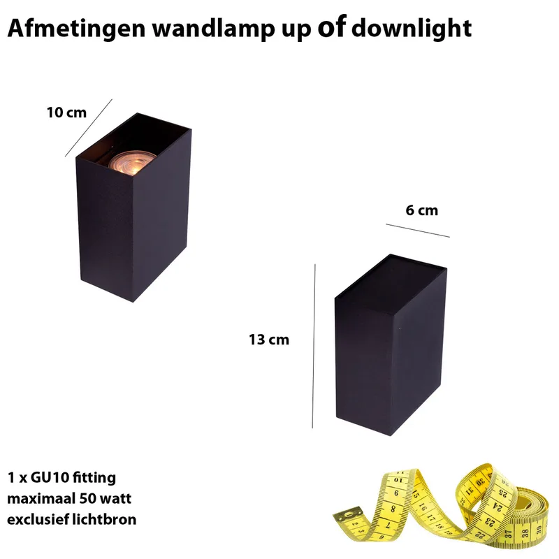 Wandlamp | Eros | GU10 | brons bruin | aluminium metaal | moderne design sfeer verlichting van Highlight – productfoto 3 van 3