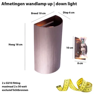 Wandlamp | Hera | 2 lichts | GU10 | brons | aluminium metaal | modern design fra Highlight – produktbillede 3 af 3