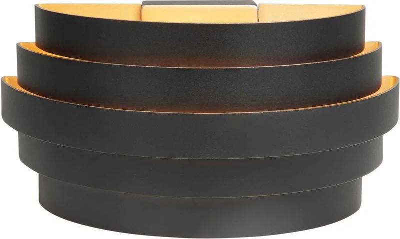 Wandlamp met gouden binnenkant 25 cm van Highlight in Zwart – productfoto
