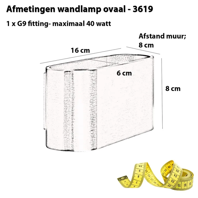 Wandlamp ovaal | zwart goud | verstelbaar strijklicht | G9 | moderne sfeerverlichting voor woonkamer de Highlight – photo produit 3 sur 3