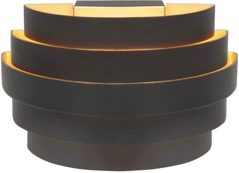 wandlamp Scudo 20 cm - goud van Highlight in Zwart – productfoto