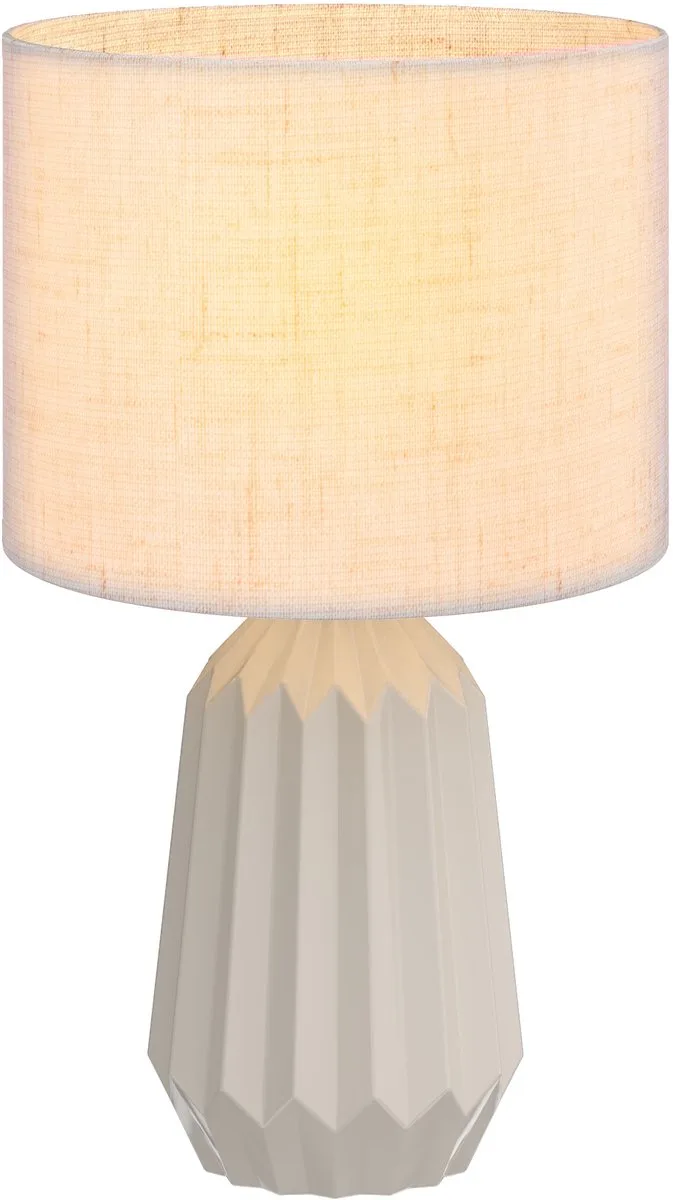 Table Lamp-Keramik, Leinen-Ø22 x 39H cm-Beige fra Homcom i Beige – produktbillede