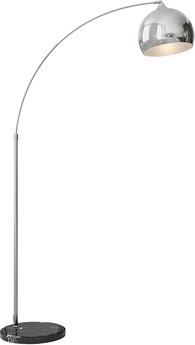 Vloerlamp Metaal, Marmer 110-115L x 30B x 170-180H cm de Homcom en Argent – photo produit