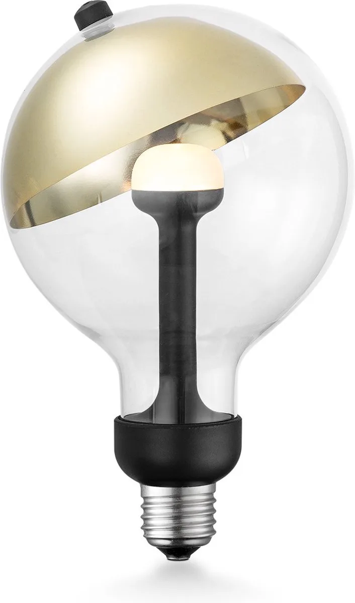 Design LED Lichtbron Move Me - Goud - 12/12/18.6cm - G120 Sphere LED lamp - Met verstelbare diffuser - Dimbaar - 5W 400lm 2700K by Home Sweet Home – product photo