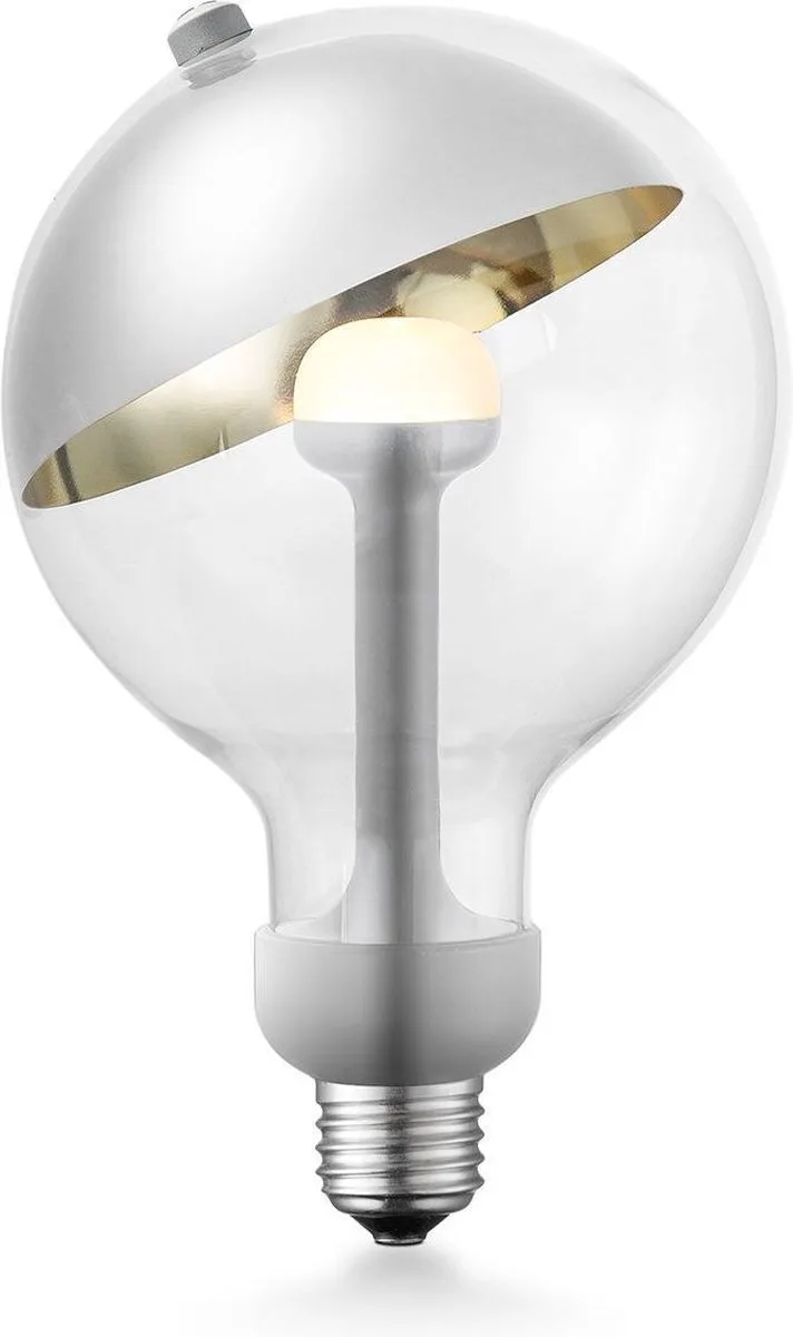 Design LED Lichtbron Move Me - Zilver - 12/12/18.6cm - G120 Sphere LED lamp - Met verstelbare diffuser - Dimbaar - 5W 400lm 2700K von Home Sweet Home – Produktfoto