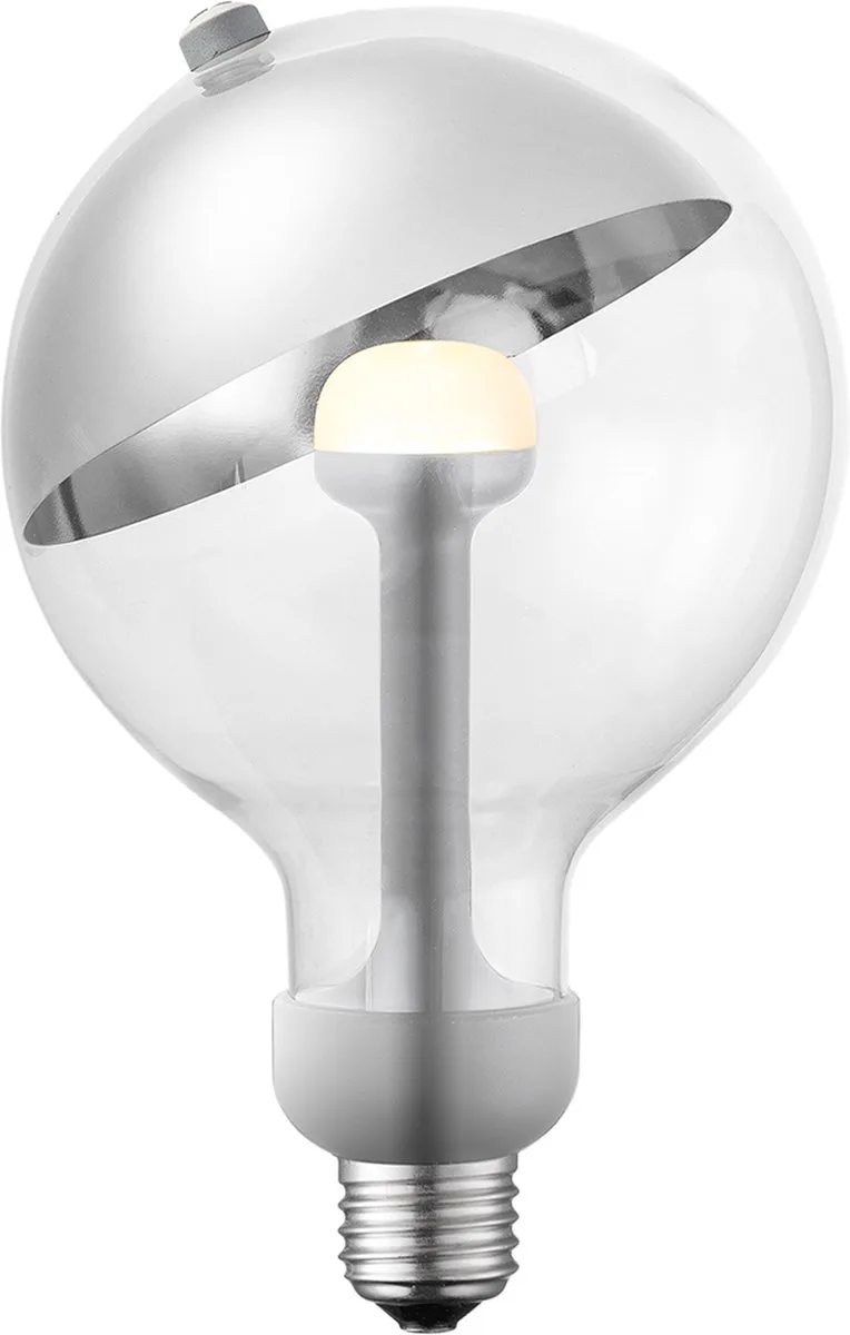 Design LED Lichtbron Move Me - Zilver - 12/12/18.6cm - G120 Sphere LED lamp - Met verstelbare diffuser - Dimbaar - 5W 400lm 2700K de Home Sweet Home – photo produit