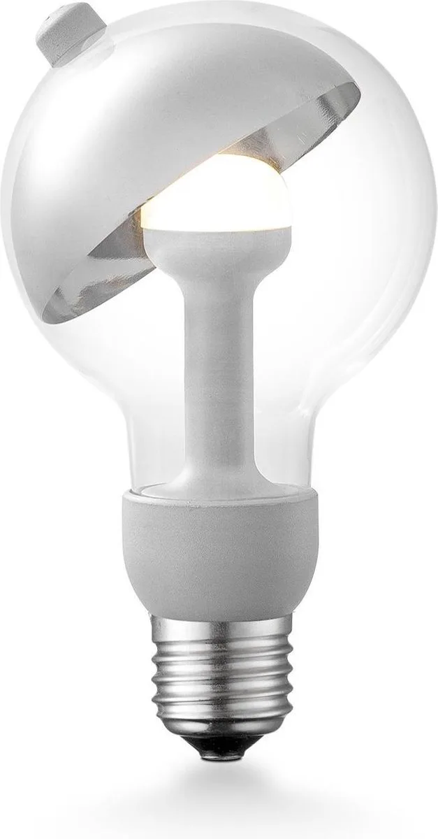 Design LED Lichtbron Move Me - Zilver - 8/8/13.7cm - G80 Sphere LED lamp - Met verstelbare diffuser - 3W 220lm 2700K - warm wit van Home Sweet Home – productfoto