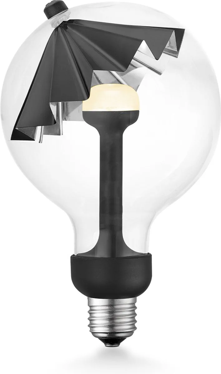 Design LED Lichtbron Move Me - Zwart/Zilver - 12/12/18.6cm - G120 Umbrella LED lamp - Met verstelbare diffuser - Dimbaar - 5W van Home Sweet Home – productfoto