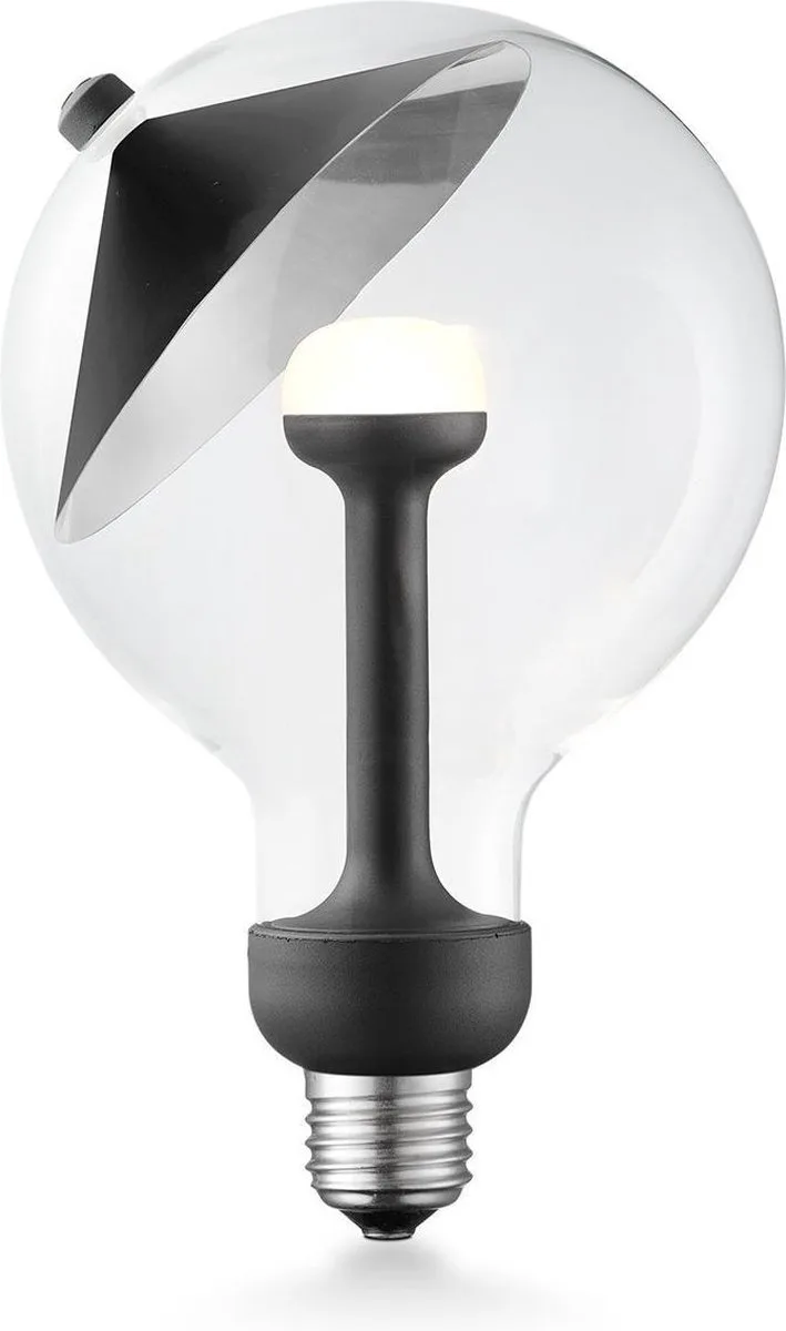 Design LED Lichtbron Move Me - Zwart/Zilver - 12/12/18.6cm - G120 Cone LED lamp - Met verstelbare diffuser - Dimbaar - 5W 400lm van Home Sweet Home – productfoto