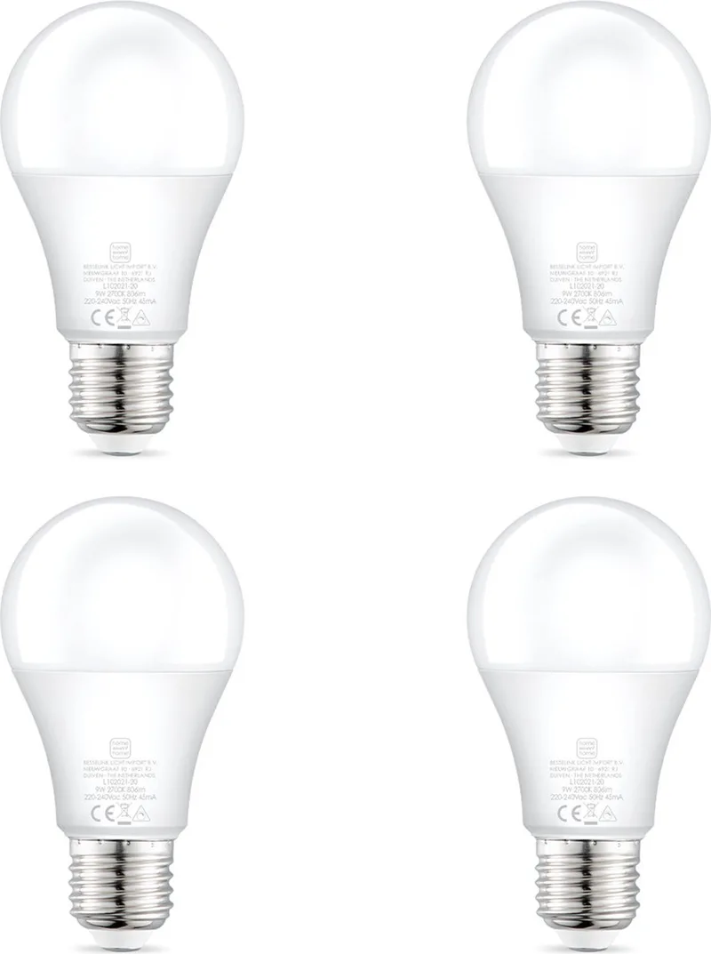 Edison Vintage E27 | 4 LED filament lichtbron Filament | A60 Helder | 9W 806lm 2700K Dimbaar | warm wit licht | voor E27 fitting de Home Sweet Home – photo produit