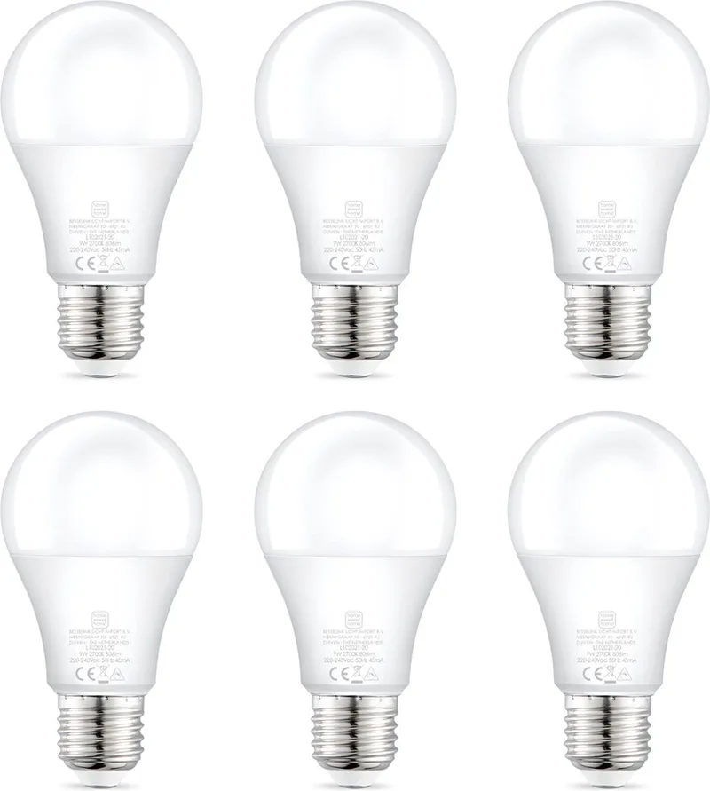 Edison Vintage E27 | 6 LED filament lichtbron Filament | A60 Helder | 9W 806lm 2700K Dimbaar | warm wit licht | voor E27 fitting de Home Sweet Home – photo produit