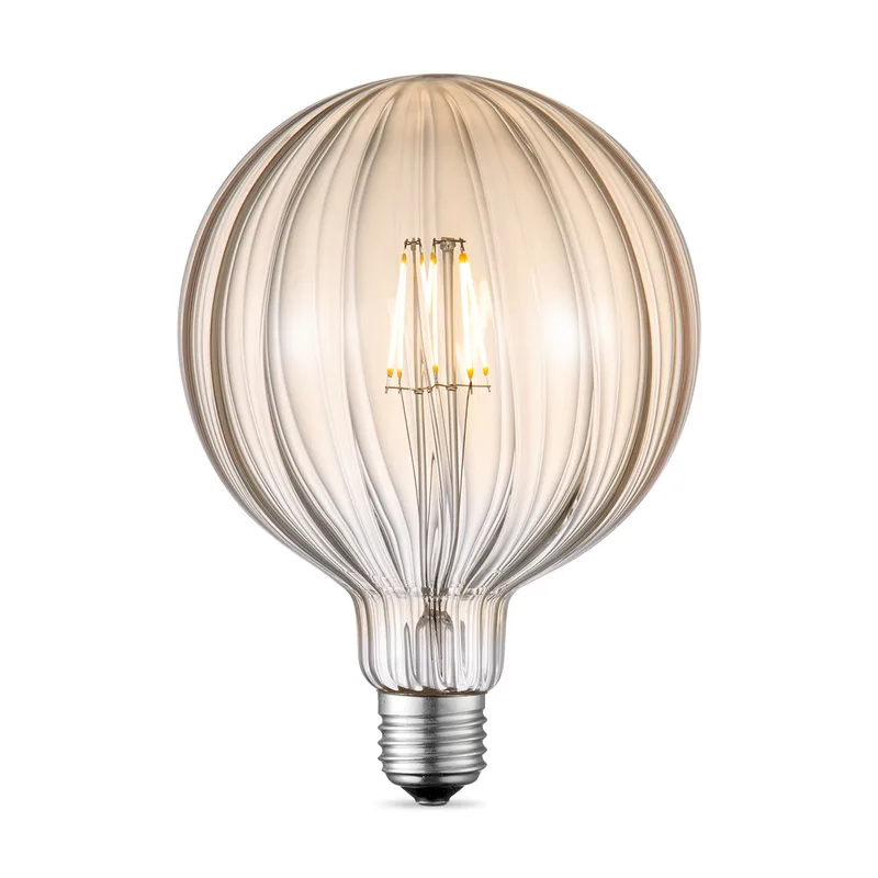 Edison Vintage E27 LED filament lichtbron - 12.5/12.5/17cm - G125 Global - Vintage LED lamp - Dimbaar - 4W 400lm 2700K - warm wit licht - geschikt voor E27 fitting de Home Sweet Home en Amber – photo produit