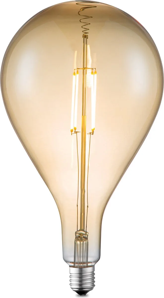 Edison Vintage E27 LED filament lichtbron Carbon - Amber - 16/16/29cm - G160 Ovaal - Retro LED lamp - Dimbaar - 4W 400lm 2700K de Home Sweet Home – photo produit