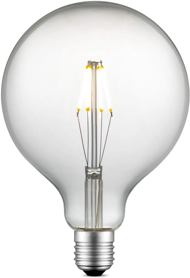 Edison Vintage E27 LED filament lichtbron Carbon - Helder - 12.5/12.5/17cm - G125 Global - Retro LED lamp - Dimbaar - 4W 400lm de Home Sweet Home – photo produit