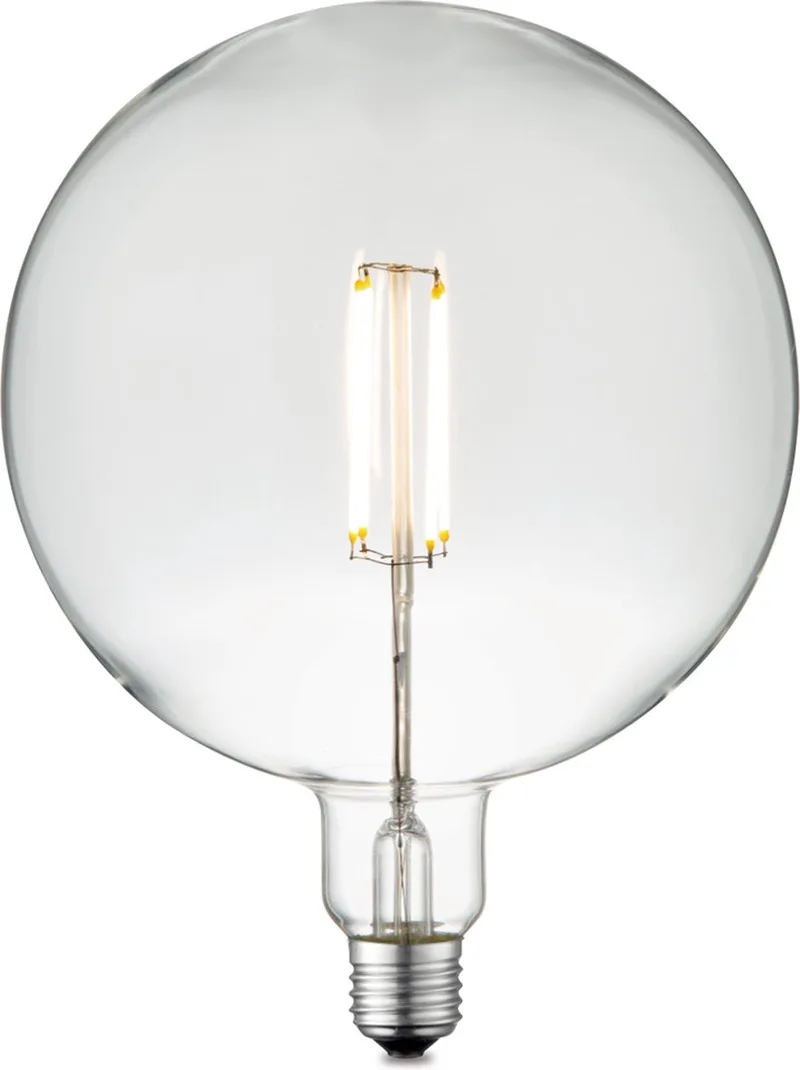Edison Vintage E27 LED filament lichtbron Carbon - Helder - 18/18/23cm - G180 Global - Retro LED lamp - Dimbaar - 4W 440lm 3000K van Home Sweet Home – productfoto