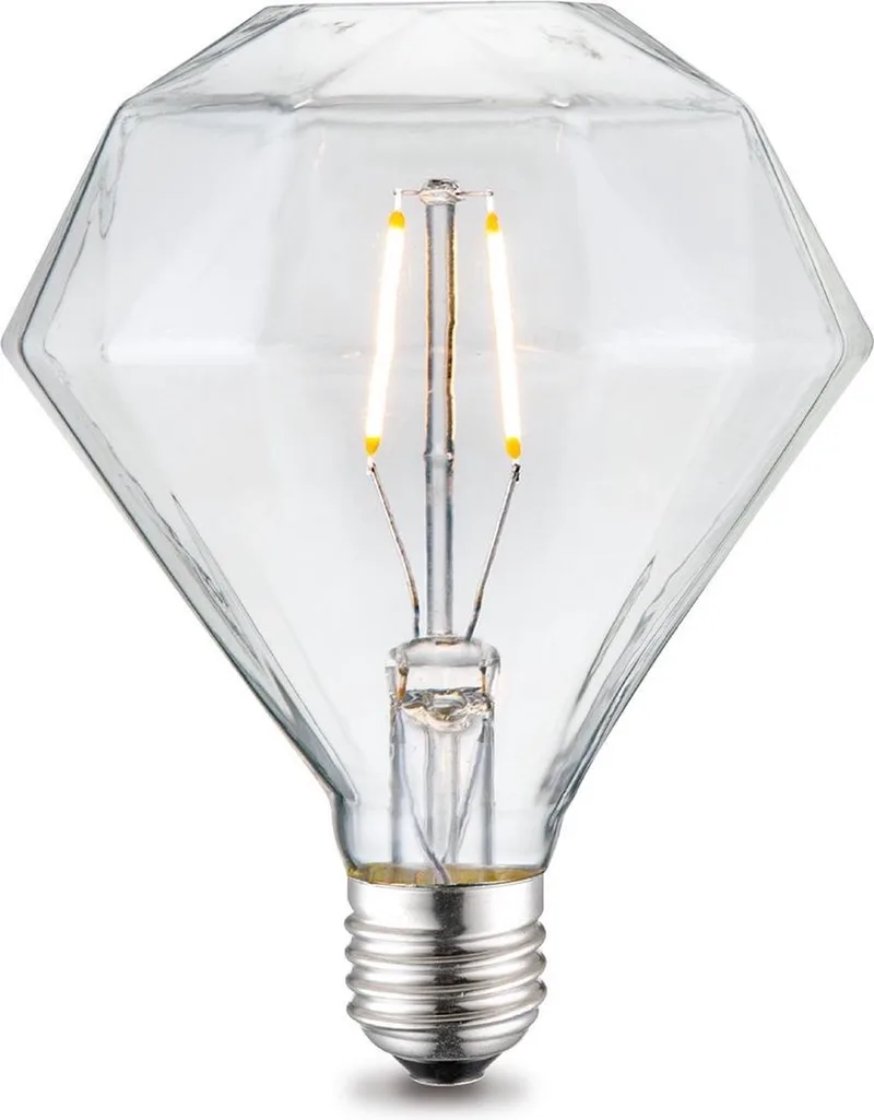 Edison Vintage E27 LED filament lichtbron Diamond - Helder - 9.5/9.5/13.5cm - D95 Deco - Retro LED lamp - Dimbaar - 4W 350lm de Home Sweet Home – photo produit