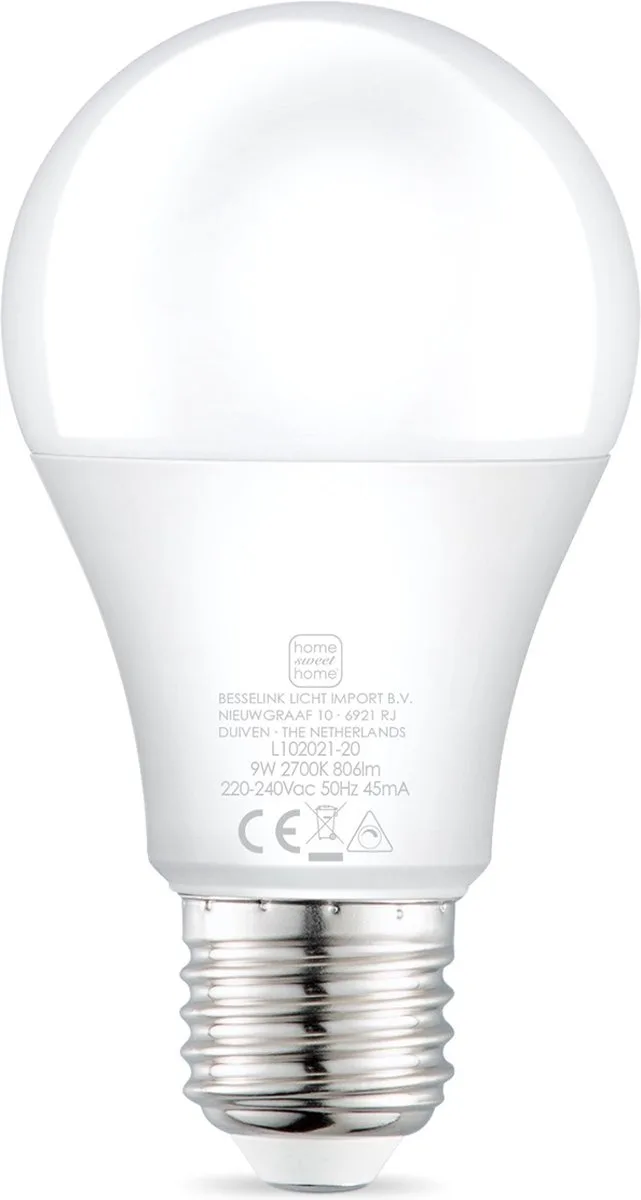 Edison Vintage E27 | LED filament lichtbron Filament | A60 Helder | 9W 806lm 2700K Dimbaar | warm wit licht | voor E27 fitting de Home Sweet Home – photo produit