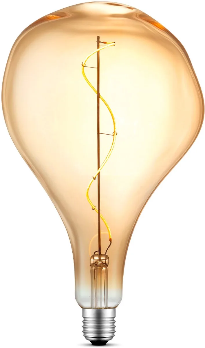 Edison Vintage E27 LED filament lichtbron Flex - Amber - 16.5/16.5/27.5cm - Blown - Retro LED lamp - Dimbaar - 3W 180lm 2700K de Home Sweet Home – photo produit
