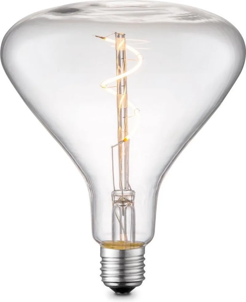 Edison Vintage E27 LED filament lichtbron Flex - Helder - 14/14/16cm - Spiraal - Retro LED lamp - Dimbaar - 3W 160lm 3000K - warm by Home Sweet Home – product photo