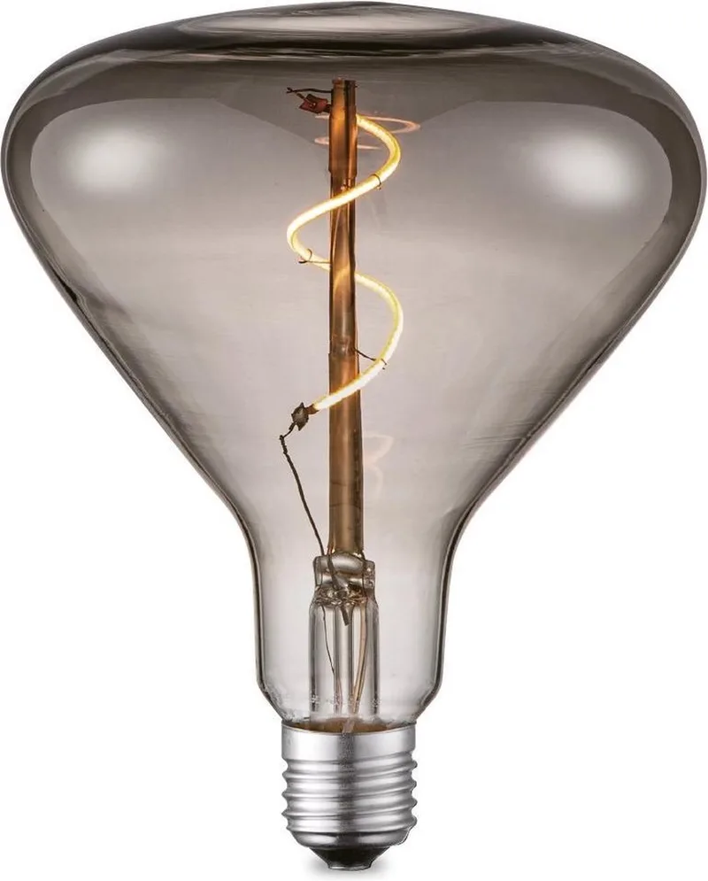 Edison Vintage E27 LED filament lichtbron Flex - Rook - 14/14/16cm - Spiraal - Retro LED lamp - Dimbaar - 3W 80lm 1800K - warm by Home Sweet Home – product photo