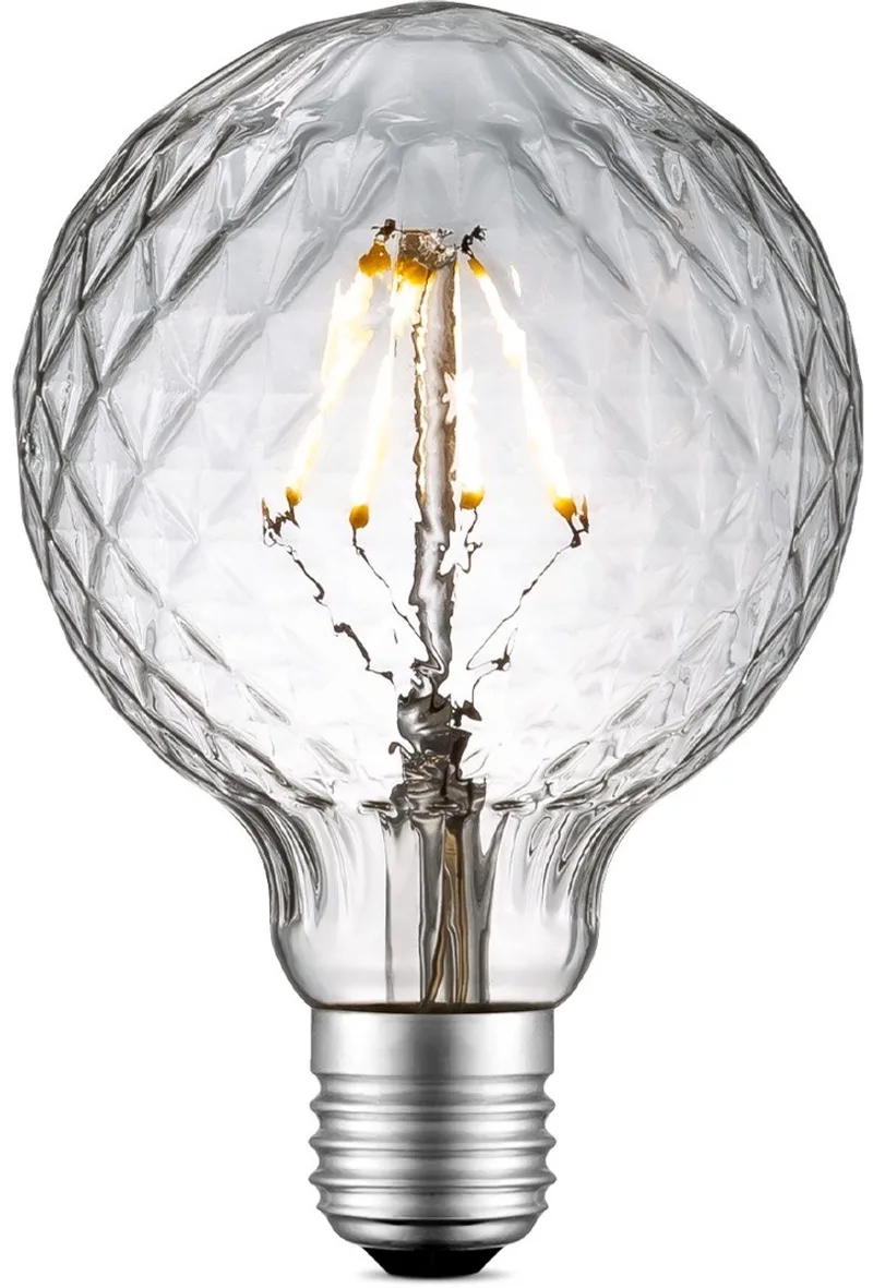 Edison Vintage E27 LED filament lichtbron Globe - Helder - 9.5/9.5/13.5cm - G95 Deco - Retro LED lamp - Dimbaar - 4W 440lm 3000K van Home Sweet Home – productfoto