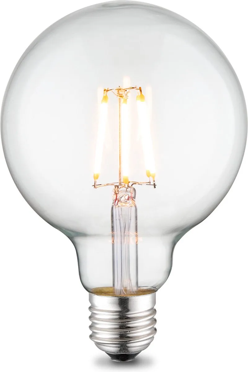 Edison Vintage E27 LED filament lichtbron Globe - Helder - 9.5/9.5/13.5cm - G95 Deco - Retro LED lamp - 6W 550lm 3000K - warm wit de Home Sweet Home – photo produit