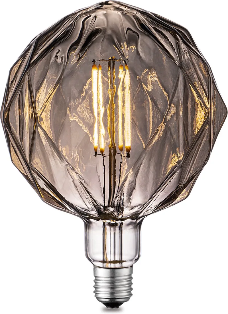 Edison Vintage E27 LED filament lichtbron Globe - Rook - 15/15/20.5cm - G150 Deco - Retro LED lamp - Dimbaar - 4W 100lm 1800K de Home Sweet Home – photo produit