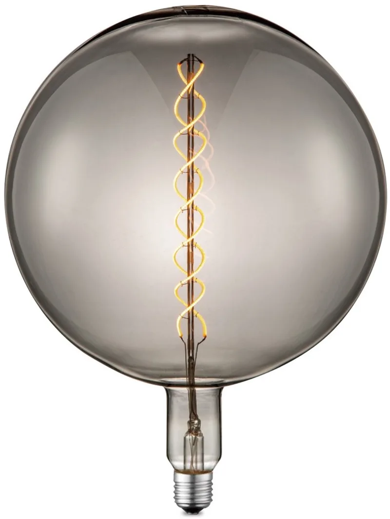 Edison Vintage E27 LED filament lichtbron Spiraal - Rook - 26/26/33cm - G260 Global - Retro LED lamp - Dimbaar - 6W 180lm 1800K van Home Sweet Home – productfoto